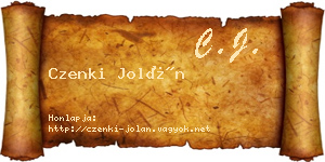 Czenki Jolán névjegykártya
