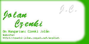 jolan czenki business card